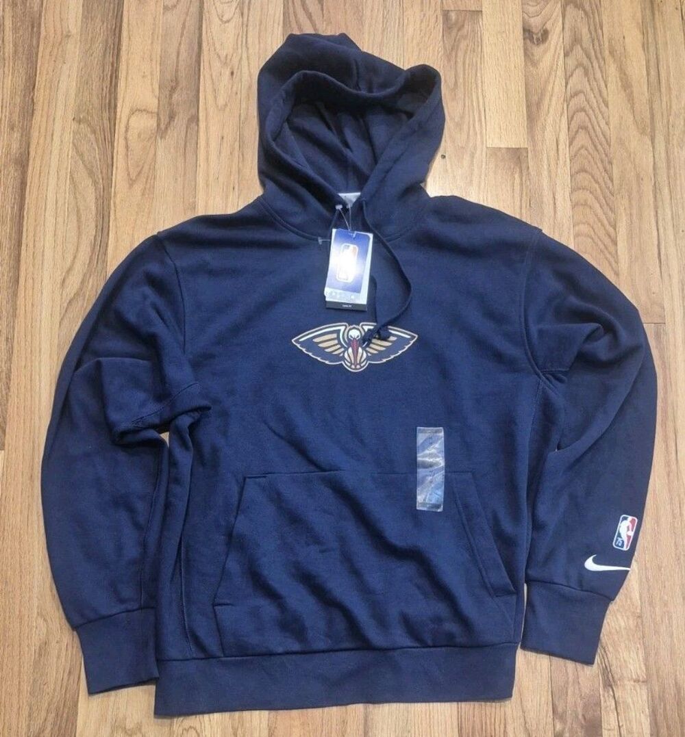 Nike New Orleans Pelicans NBA 75th Anniversary Basketball Hoodie Blue Size M NWT